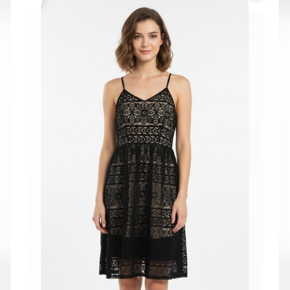 Xhiliration Dress Black Lace Sleeveless Goth Whimsigoth Fairy Floral L